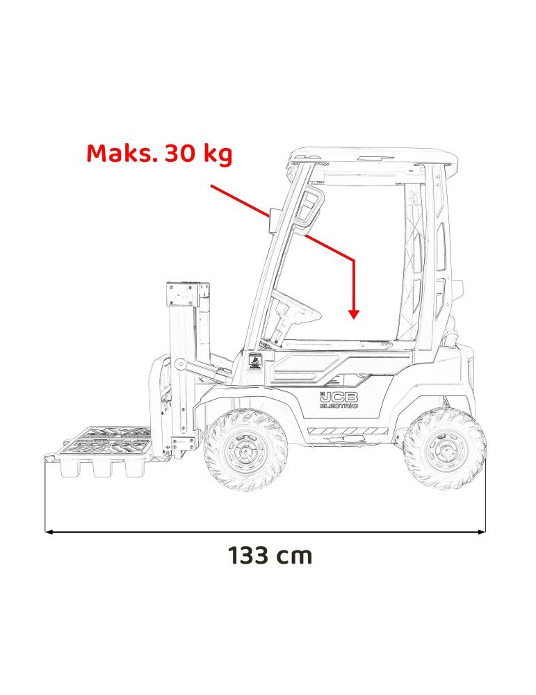 Carretilla Elevadora JCB Infantil 12V – With Remote Control and Elevator 18 