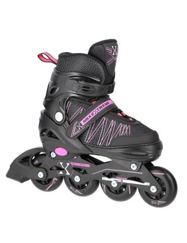 Patines Ajustables 2 en 1 Negro y Rosa – En Línea y de Hockey sobre Hielo 1 