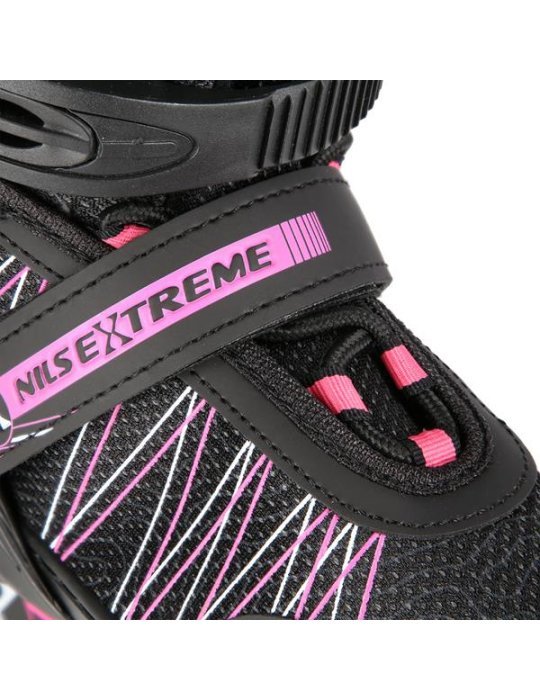 Patines Ajustables 2 en 1 Negro y Rosa – En Línea y de Hockey sobre Hielo 9 