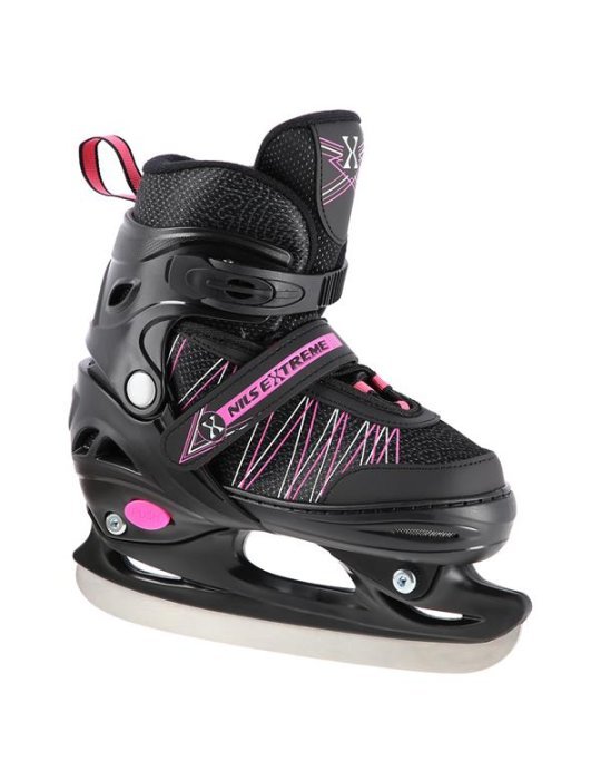 Patines Ajustables 2 en 1 Negro y Rosa – En Línea y de Hockey sobre Hielo 10 