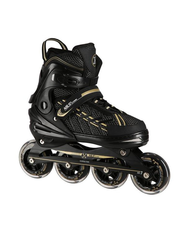 NA1128 BLACK-GOLD SIZE XL(43-45) IN-LINE SKATES NILS EXTREME 1 