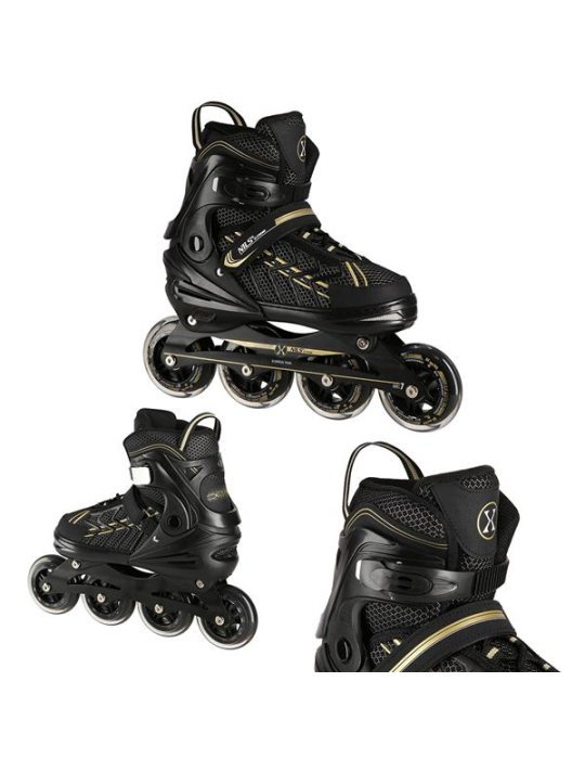 NA1128 BLACK-GOLD SIZE XL(43-45) IN-LINE SKATES NILS EXTREME 2 