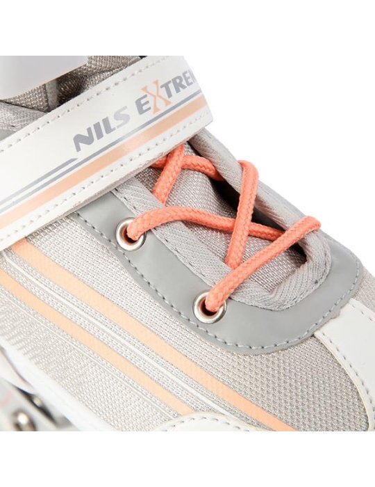 Pattini regolabili 2 in 1 bianchi e rosa – in linea e artistici 8 