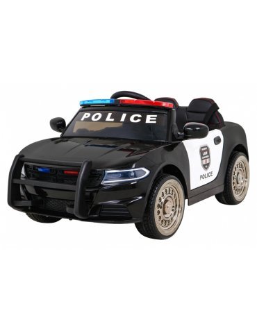 12V Auto elettrica di polizia per bambini con sirena, luci e comando