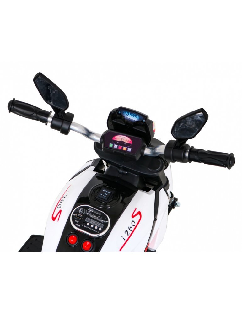 Moto Eléctrica Infantil Fast Tourist 6V con USB y Panel Multimedia Con Melodías Preinstaladas