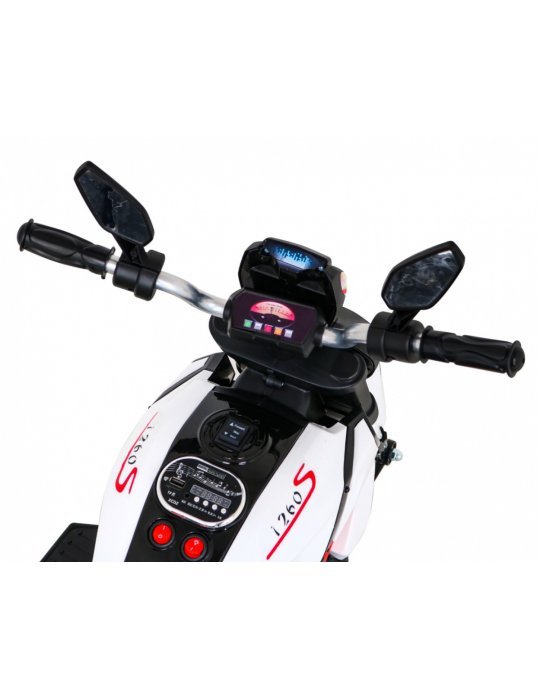 Moto Eléctrica Infantil Fast Tourist 6V con USB y Panel Multimedia Con Melodías Preinstaladas