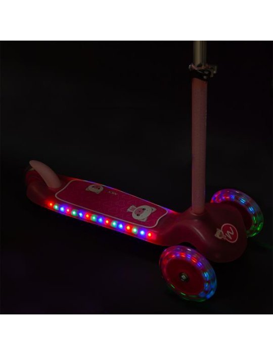 Patinete de Tres Ruedas HLB001 con Ruedas LED y Rodamientos ABEC-5 para Niños