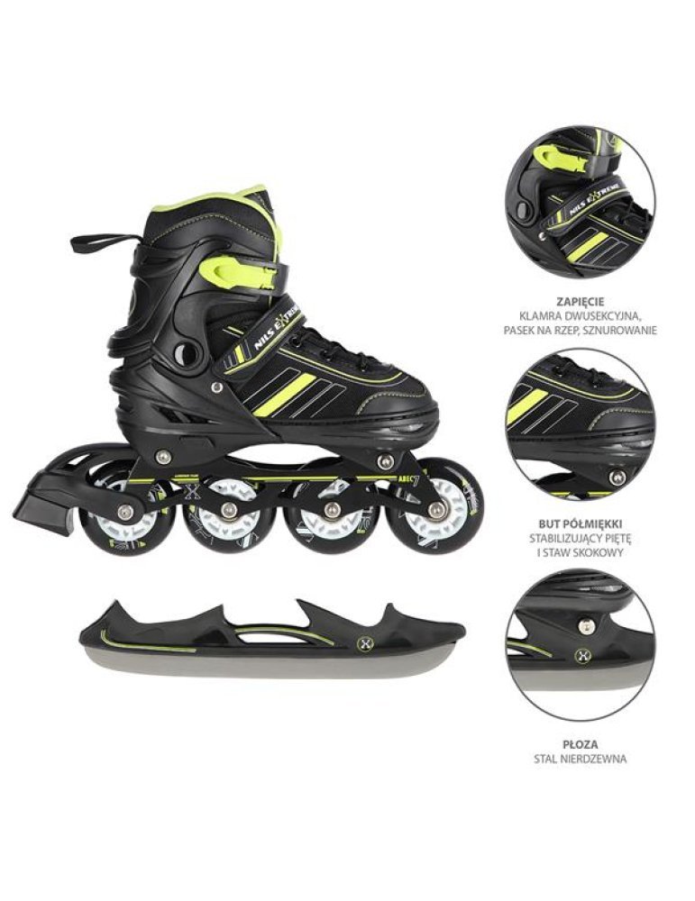 Patines 2 em 1 NH18191 Nils Extreme Δ Hockey y Roller en un Solo Produto