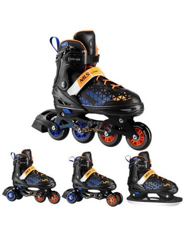 BRAVE 2-em-1 patins NA18190A – Patins ajustáveis com rodas e faca de hóquei Δ NILS Extreme 2