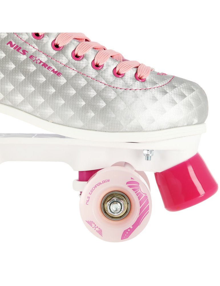 NQ14198 SILVER-PINK SIZE 35 ROLLER SKATES NILS EXTREME