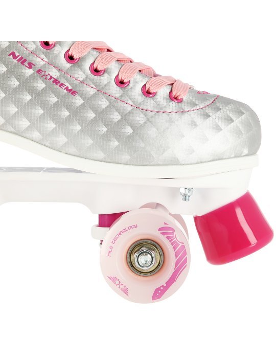 NQ14198 SILVER-PINK SIZE 35 ROLLER SKATES NILS EXTREME