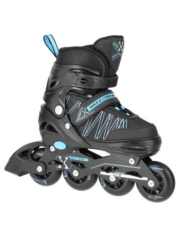 Patins 2 en 1 ligne et glace NILS Extreme noirs et bleus