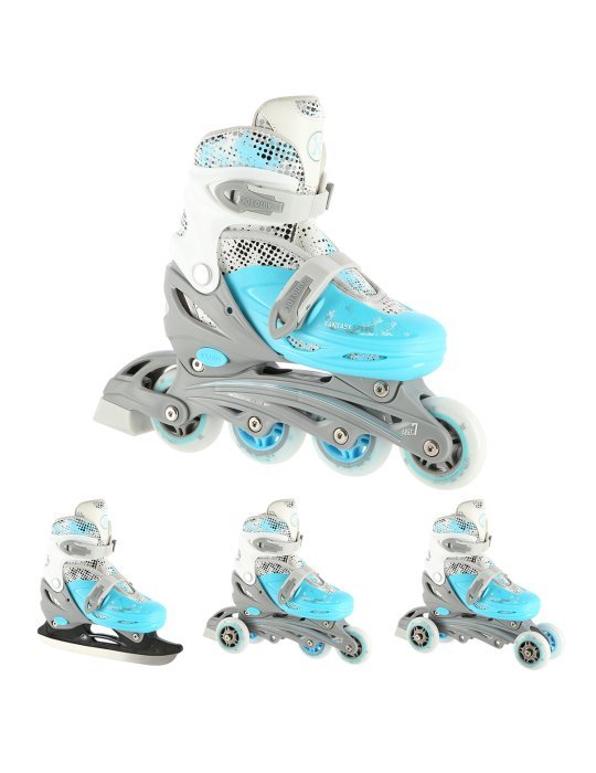 NH18331  SET 4in1 BLUE SIZE M (35-38) INLINE/ICE-SKATES NILS EXTREME