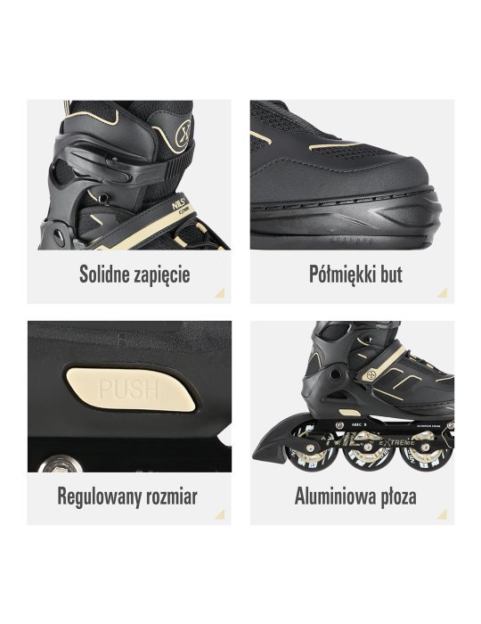 NA14174 A BLACK-BEIGE SIZE S IN-LINE SKATES NILS EXTREME
