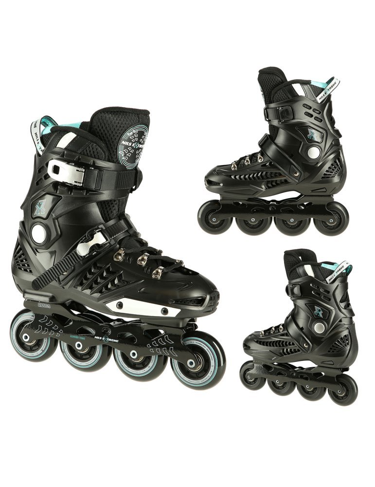NA20001 BLACK SIZE 43 SLALOM IN-LINE SKATES NILS EXTREME