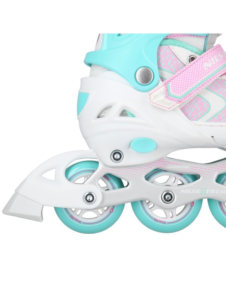 NA14198 WHITE-TURQUOISE SIZE L(39-42)  IN-LINE SKATES NILS EXTREME
