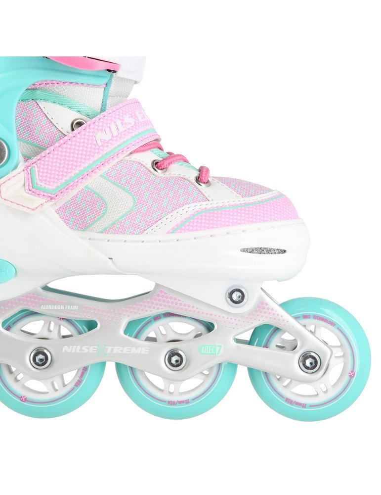 NA14198 WHITE-TURQUOISE SIZE L(39-42)  IN-LINE SKATES NILS EXTREME