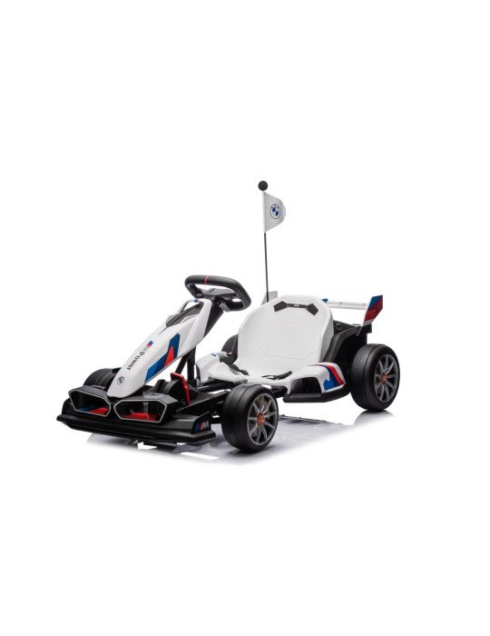 Kart elettrico per bambini BMW 24 V con funzione Derlet e luci a LED