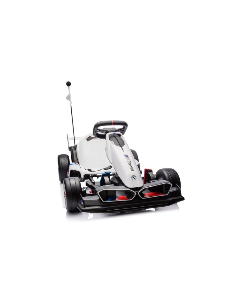 Kart elétrico infantil BMW 24V com função de derleta e luzes LED
