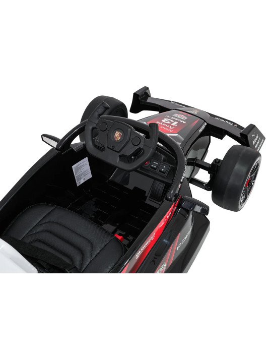 Carro elétrico de crianças Porsche Formula E 12V com comando e luzes LED