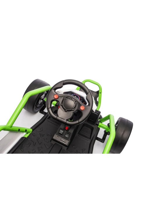 Go-Kart Elettrico Bambini TORNADO Verde 12V Drift | Funzione Drifting
