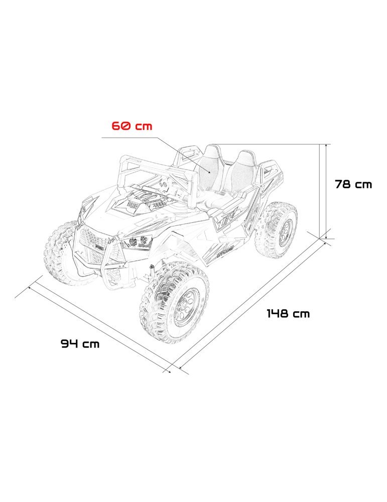 Buggy Elétrico Biplaza RTR Monster Speed 4x4 24V - Vista 30