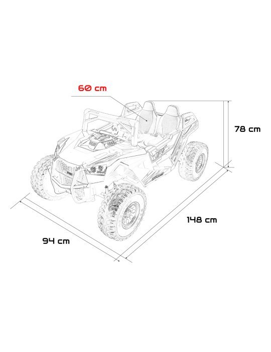 Velocidade de buggy infantil 4x4 24v Biplaza com motores 300W