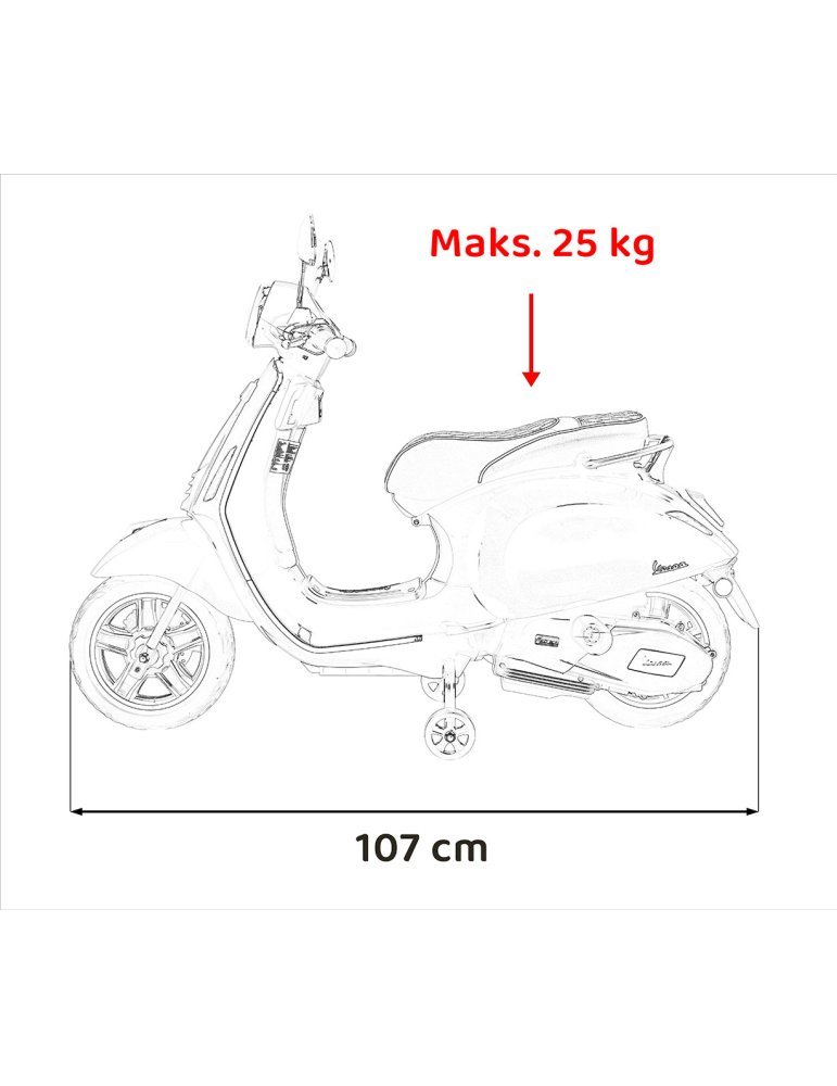 Scooter eléctrico infantil Vespa ROMA 12V - Vista 26