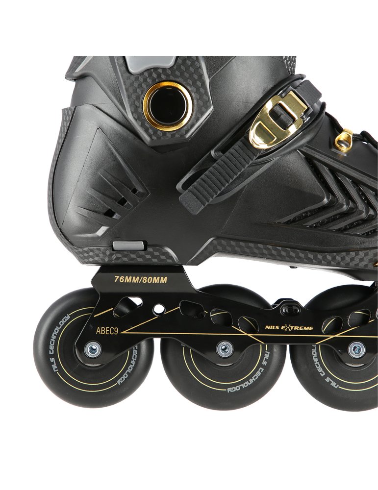 NA20002 BLACK-GOLD SIZE 41 SLALOM IN-LINE SKATES NILS EXTREME 