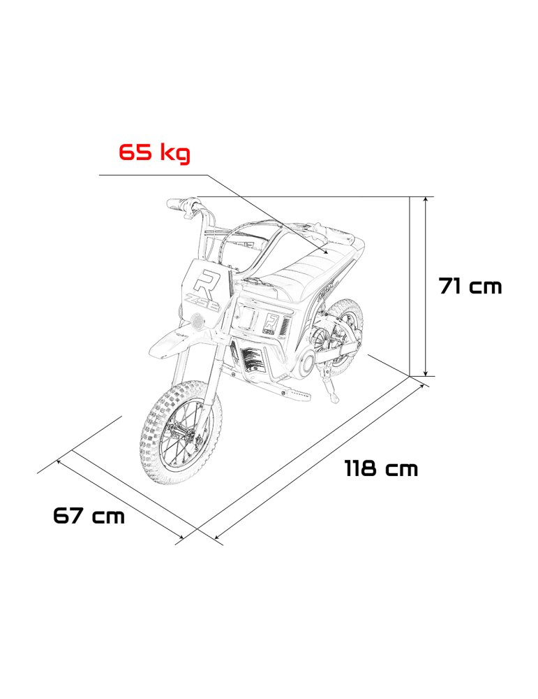 Moto cross électrique enfant RZ56 MAX 24V 350W - Vista 25