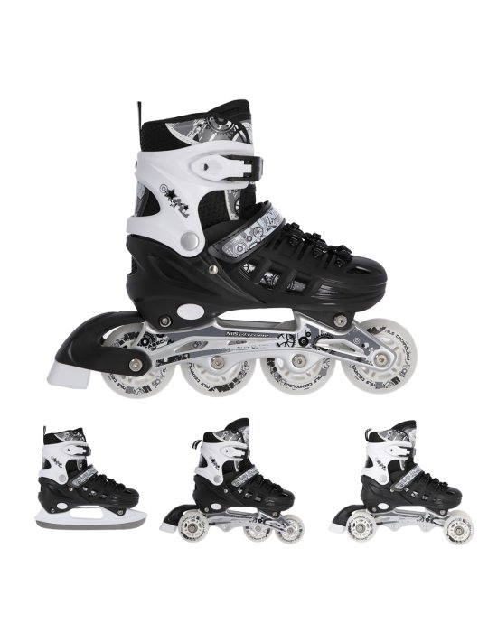 NH10905 4in1 BLACK SIZE M(35-38) INLINE/ICE-SKATES NILS EXTREME