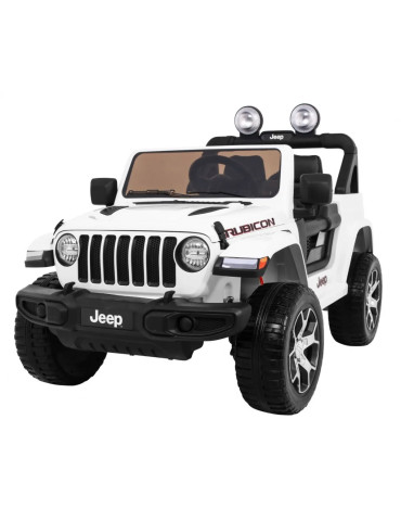 Kids Electric Car Jeep Wrangler Rubicon White 12V | 4x4 EVA