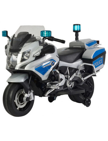 Moto elettrico infantile BMW R1200RT-P Polizia 12V 日本語 Seguridad y Acción Δ Patilandia