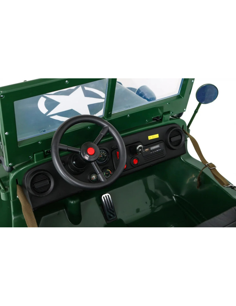 Retro Military Vehicle 4x4 Coche Eléctrico Infantil