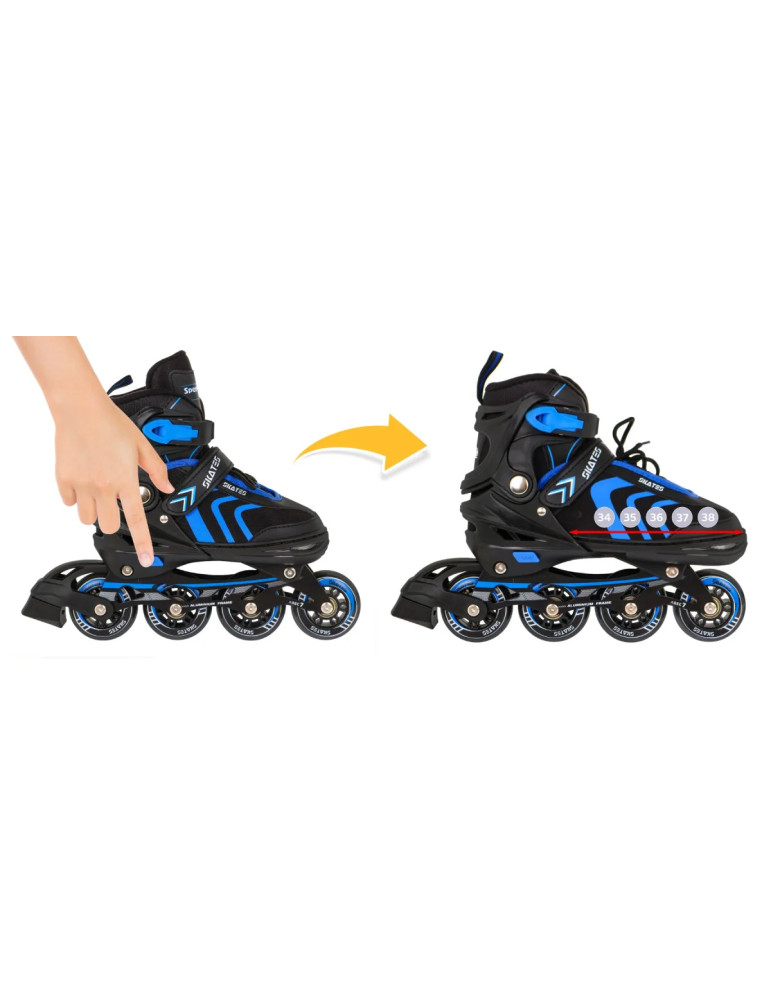 Patins 4 en 1 Ajustables Taille 34-38 Roues et Glace