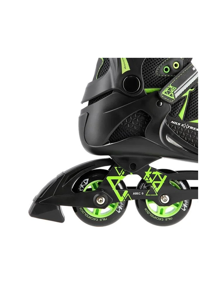 Patines In-Line Nils Extreme Negro-Verde|Chasis De Alumino, Gran Comodidad - Vista 4