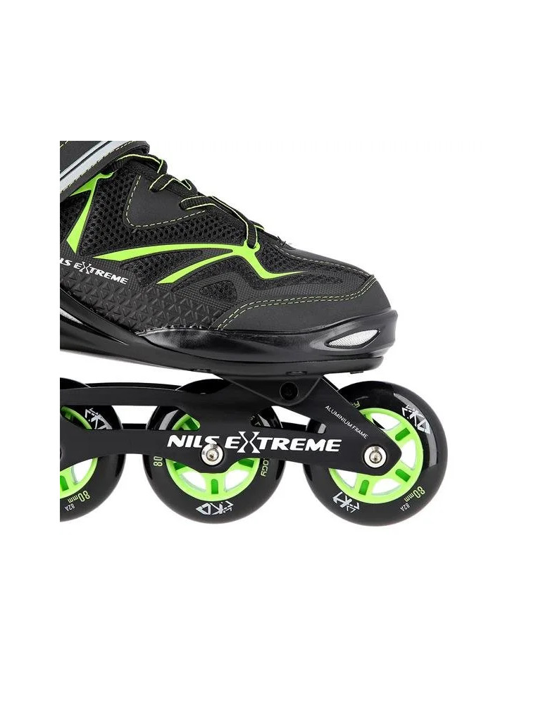 Patines In-Line Nils Extreme Negro-Verde|Chasis De Alumino, Gran Comodidad - Vista 5