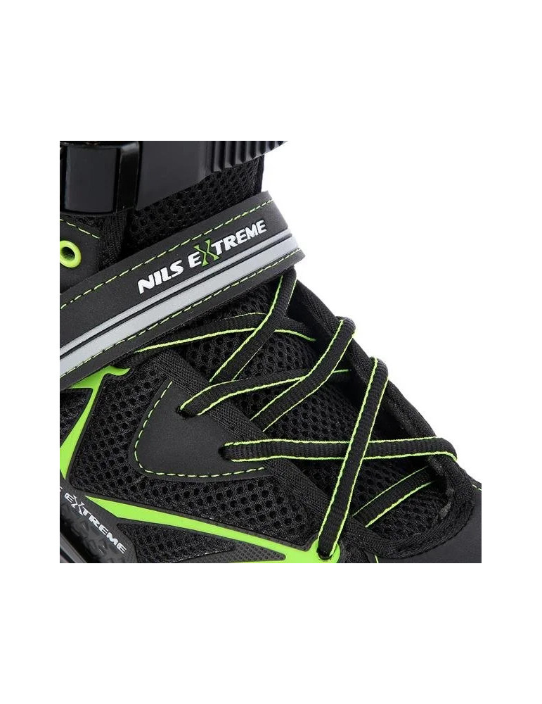 Patines In-Line Nils Extreme Negro-Verde|Chasis De Alumino, Gran Comodidad - Vista 6
