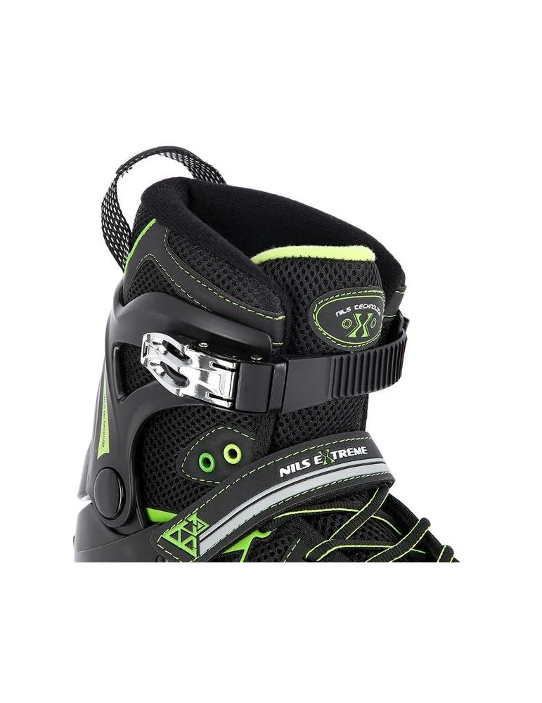 Patines In-Line Nils Extreme Negro-Verde|Chasis De Alumino, Gran Comodidad - Vista 7