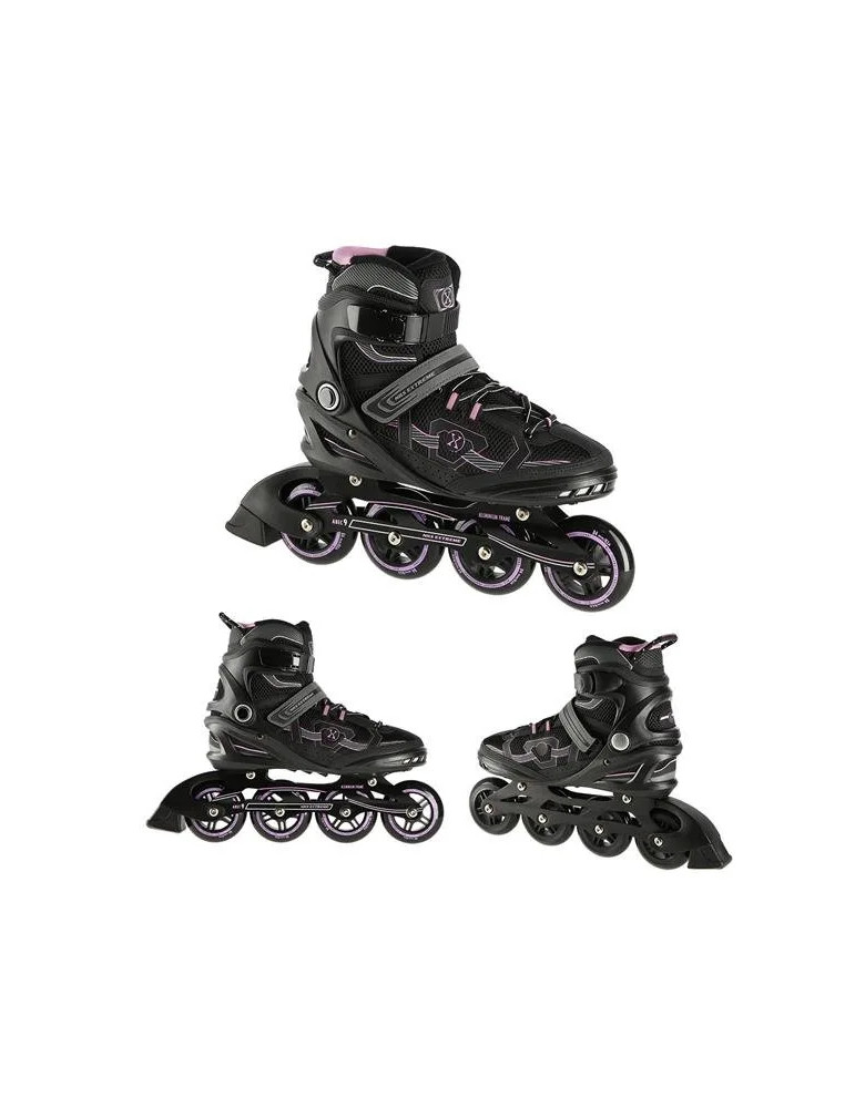 Patines En Línea Nils Extreme Color Negro-Morado |Ruedas Pu 84Mm - Vista 1