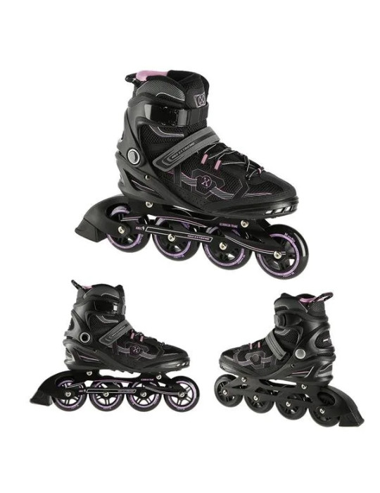 Patines En Línea Nils Extreme Color Negro-Morado |Ruedas Pu 84Mm