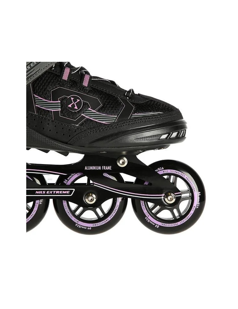 Patines En Línea Nils Extreme Color Negro-Morado |Ruedas Pu 84Mm
