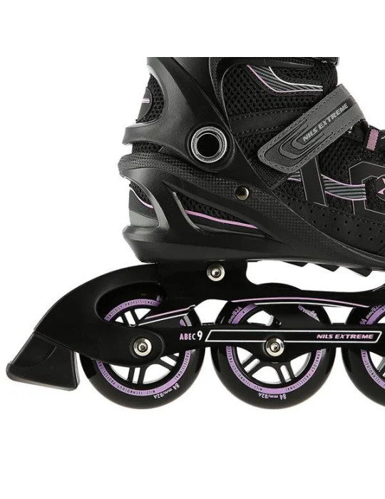 Patines En Línea Nils Extreme Color Negro-Morado |Ruedas Pu 84Mm