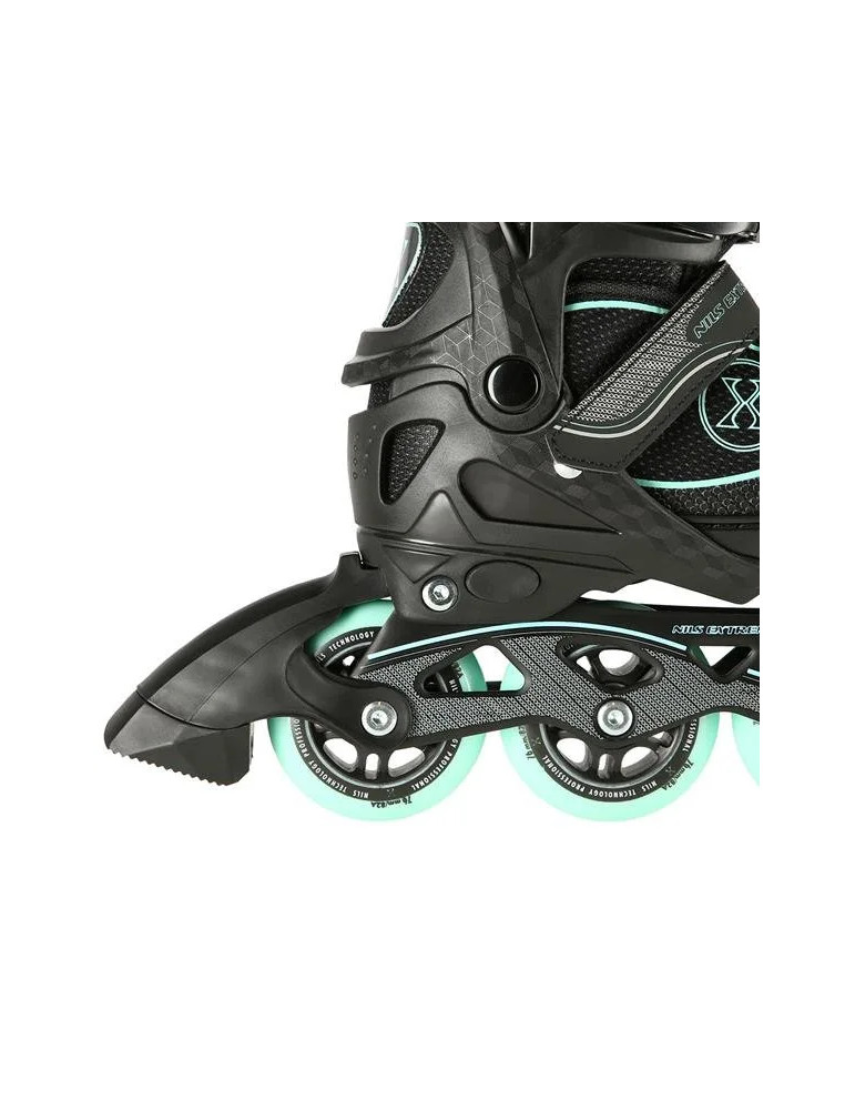 Patines Ajustables Na11008 Negro - Verde Menta|Patines En Línea Nils Extreme