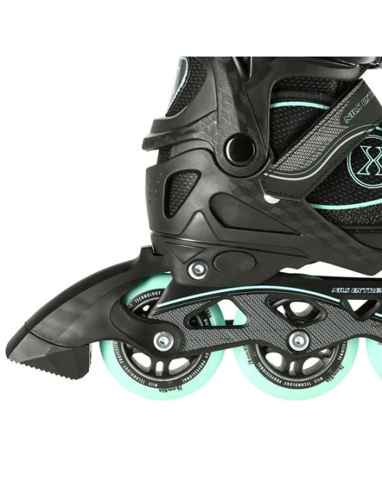 Patines Ajustables Na11008 Negro - Verde Menta|Patines En Línea Nils Extreme