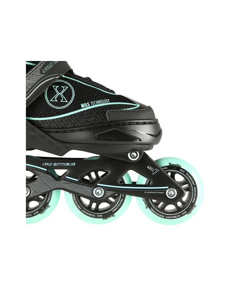 Patines Ajustables Na11008 Negro - Verde Menta|Patines En Línea Nils Extreme - Vista 5
