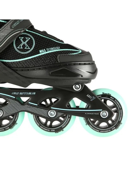 Patines Ajustables Na11008 Negro - Verde Menta|Patines En Línea Nils Extreme