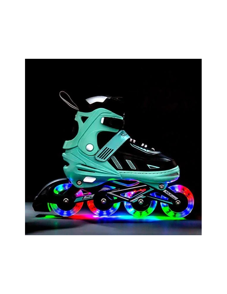 Patines En Línea Na11230A Verde Con Luces Led | Nils Extreme