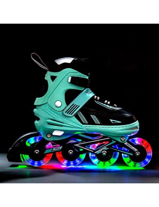 Patines En Línea Na11230A Verde Con Luces Led | Nils Extreme