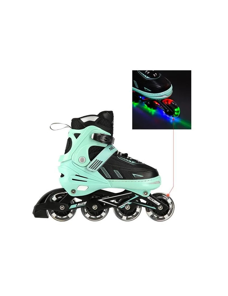 Patines En Línea Na11230A Verde Con Luces Led | Nils Extreme